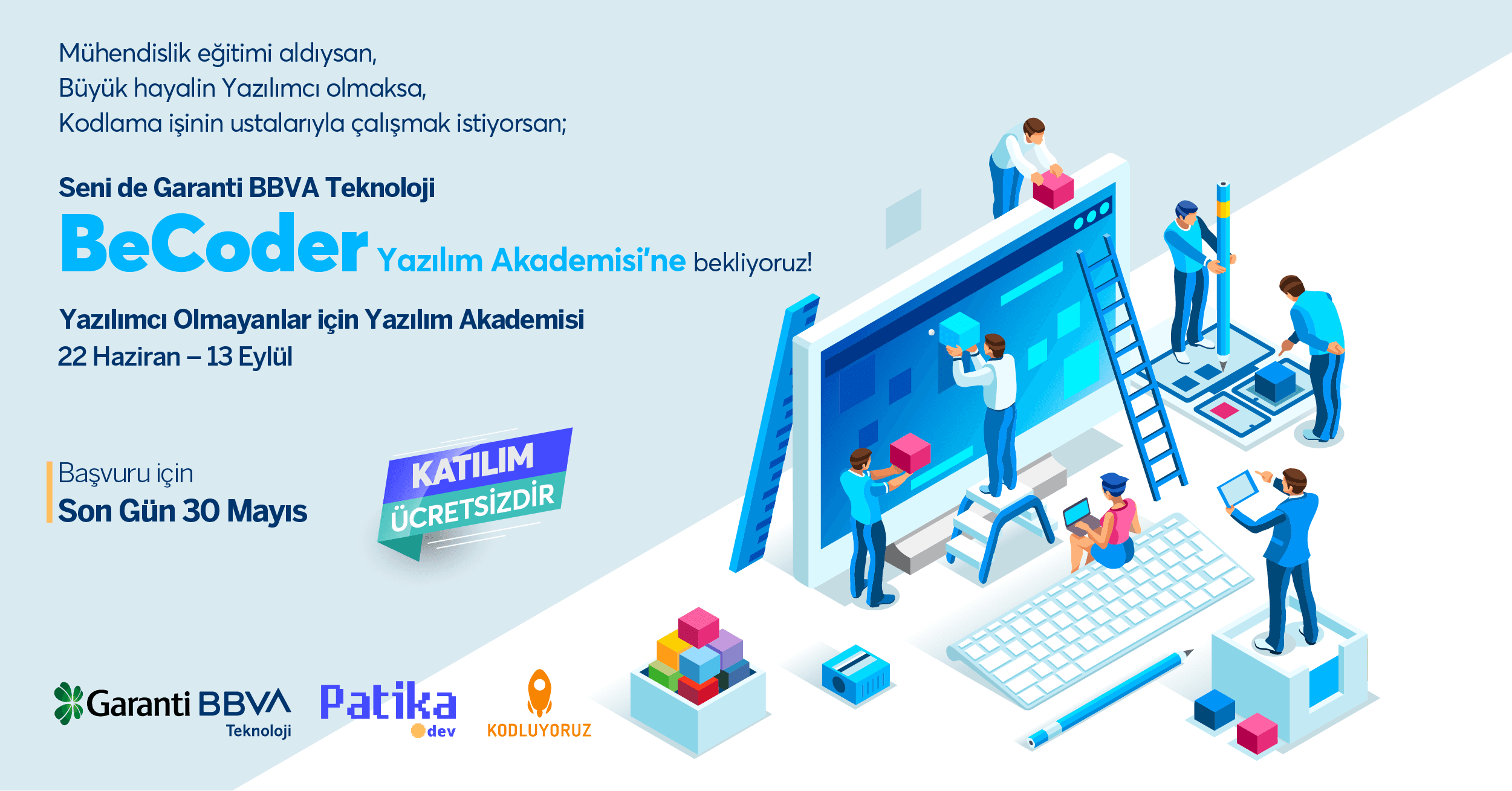 Garanti BBVA Teknoloji'de işe girmek için ücretsiz eğitim