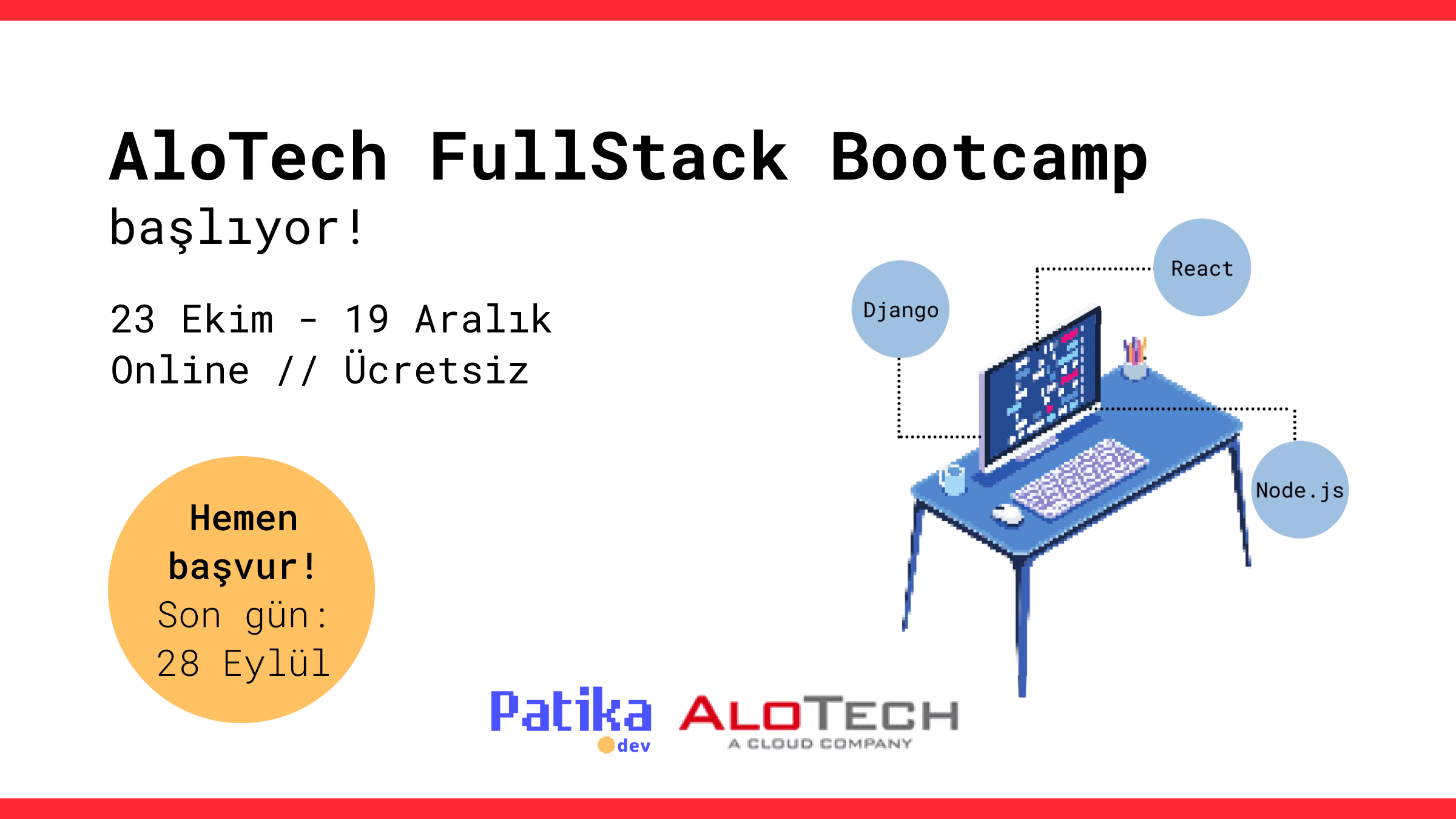 AloTech'te işe girmek için ücretsiz yazılım eğitimi