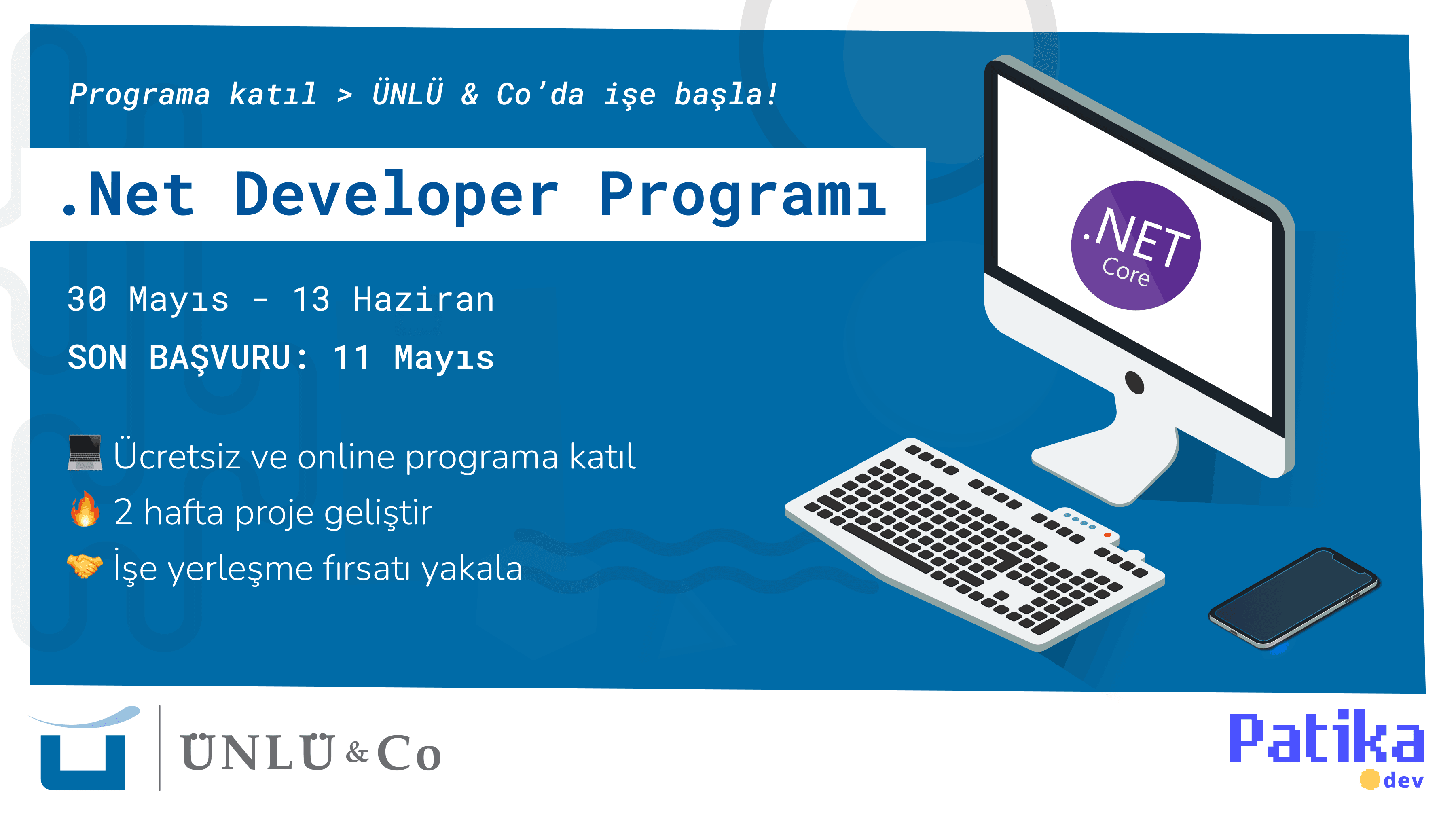 ÜNLÜ&Co'da İşe Girmek İçin Ücretsiz Yazılım Eğitimi