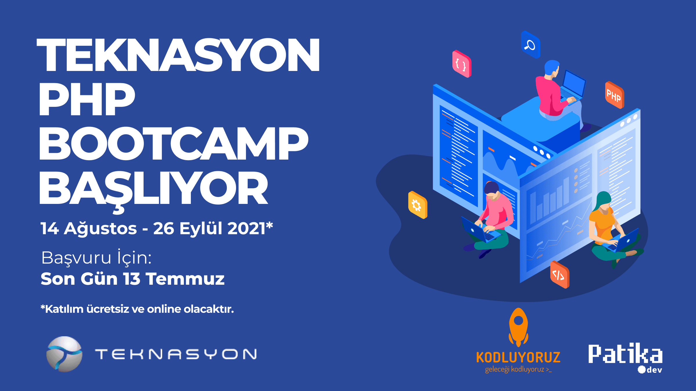 Teknasyon'da işe girmek için ücretsiz yazılım eğitimi